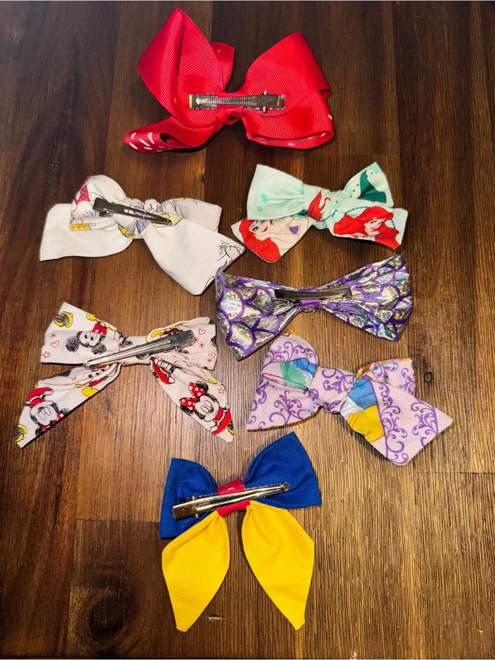 Disney Hair Bow Bundle Lot - Handmade Boutique Bows - Princess & Character Theme